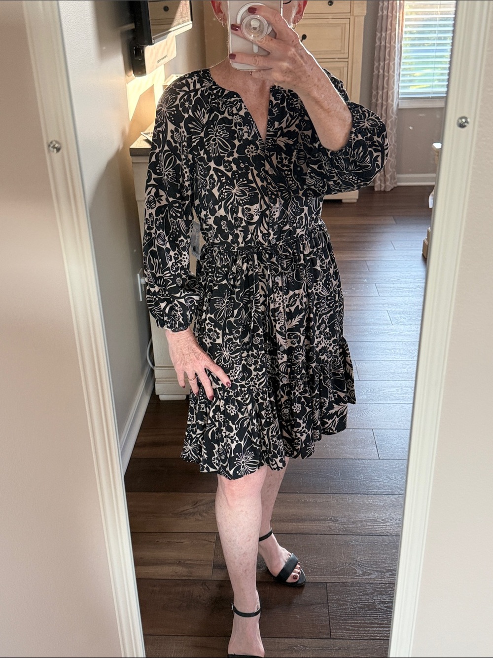 Sonoma Goods for Life Femme Button Through Long Sleeved Dress